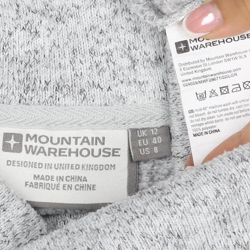 Mountain Warehouse Women Grey UK 12 Pullover Cowl Neck Fleece Sweatshirt