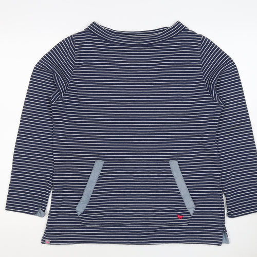 Country Rose Women’s Blue Stripe S Pullover Sweatshirt Pocket Logo