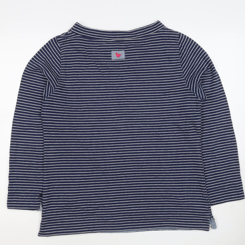 Country Rose Women’s Blue Stripe S Pullover Sweatshirt Pocket Logo