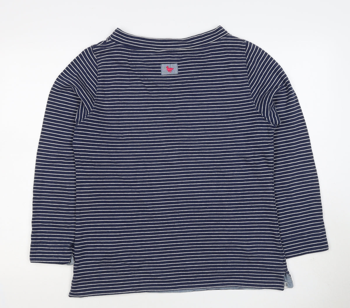 Country Rose Women’s Blue Stripe S Pullover Sweatshirt Pocket Logo