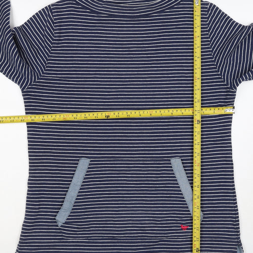 Country Rose Women’s Blue Stripe S Pullover Sweatshirt Pocket Logo