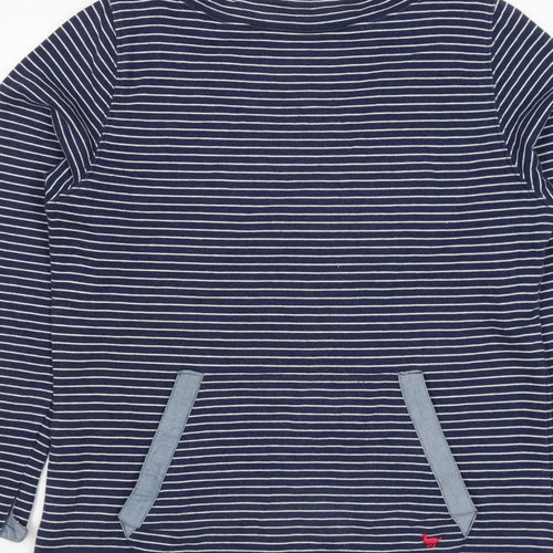 Country Rose Women’s Blue Stripe S Pullover Sweatshirt Pocket Logo