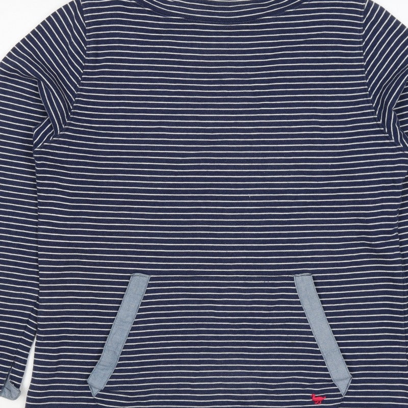 Country Rose Women’s Blue Stripe S Pullover Sweatshirt Pocket Logo