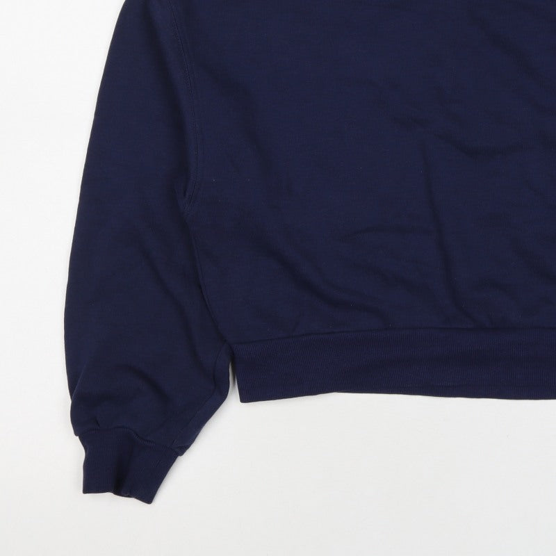H&M Divided Women’s Blue UK 12 Pullover Logo Crew Neck Sweatshirt