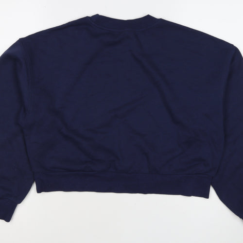 H&M Divided Women’s Blue UK 12 Pullover Logo Crew Neck Sweatshirt