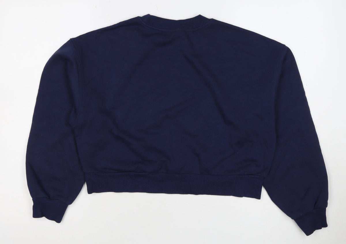 H&M Divided Women’s Blue UK 12 Pullover Logo Crew Neck Sweatshirt