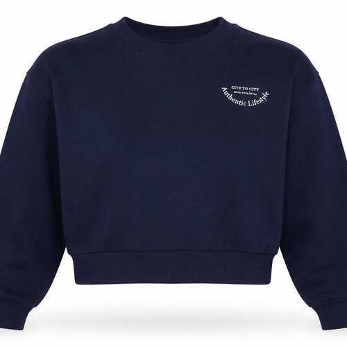 H&M Divided Women’s Blue UK 12 Pullover Logo Crew Neck Sweatshirt