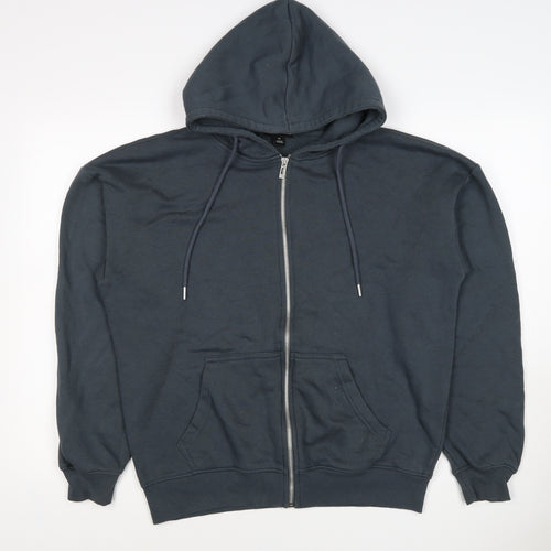 PrettyLittleThing Women Black XS Full Zip Hooded Fleece Hoodie Pockets