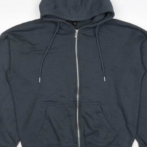 PrettyLittleThing Women Black XS Full Zip Hooded Fleece Hoodie Pockets
