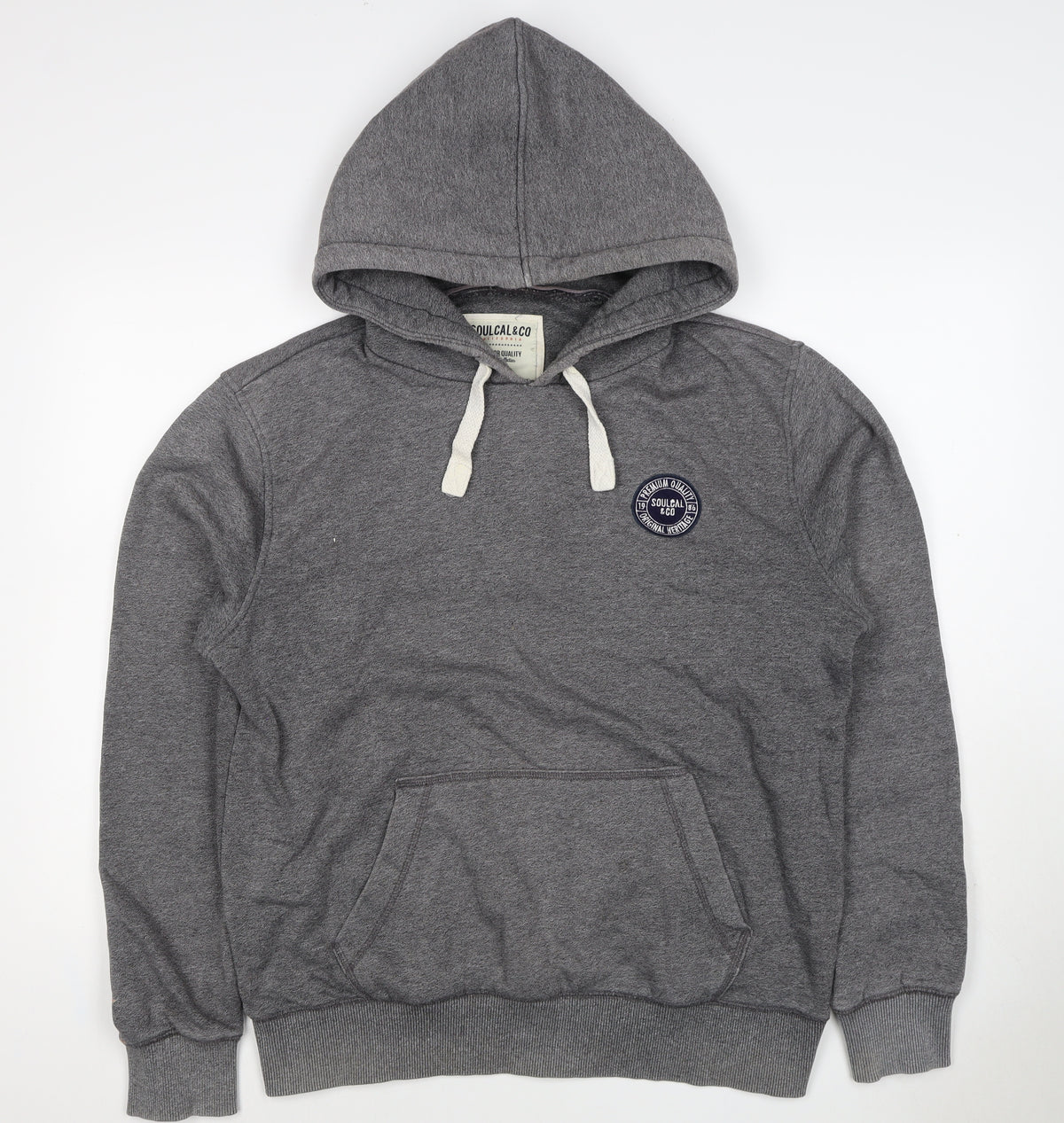 Soulcal & Co Men Grey 2XL Pullover Hoodie Logo Kangaroo Pocket