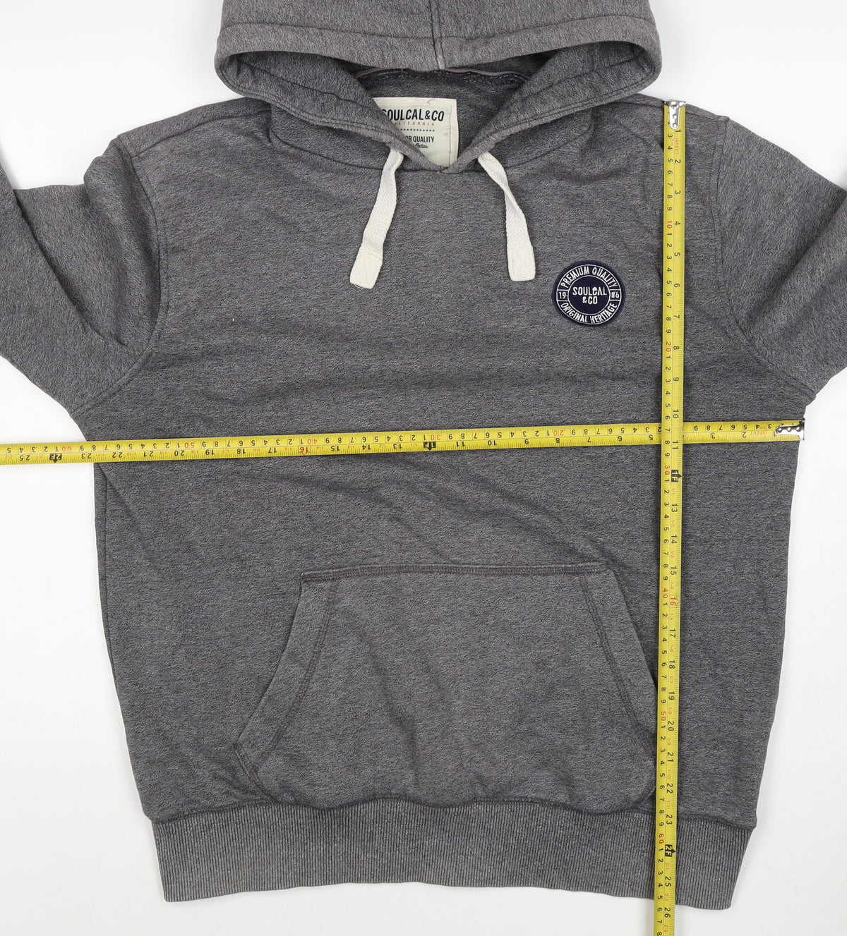 Soulcal & Co Men Grey 2XL Pullover Hoodie Logo Kangaroo Pocket