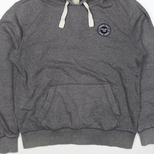 Soulcal & Co Men Grey 2XL Pullover Hoodie Logo Kangaroo Pocket