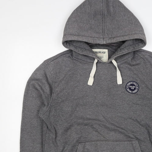 Soulcal & Co Men Grey 2XL Pullover Hoodie Logo Kangaroo Pocket