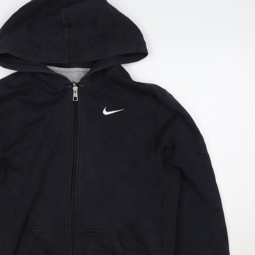 Nike Men's Black XL Full Zip Hooded Logo Hoodie Pockets