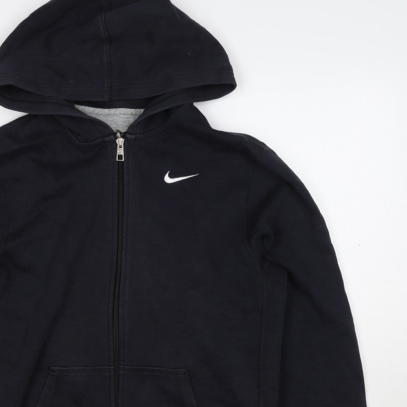 Nike Men's Black XL Full Zip Hooded Logo Hoodie Pockets