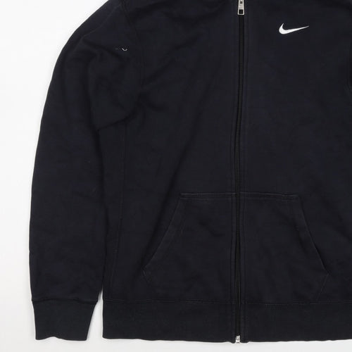Nike Men's Black XL Full Zip Hooded Logo Hoodie Pockets