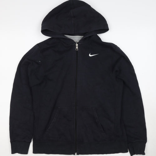 Nike Men's Black XL Full Zip Hooded Logo Hoodie Pockets