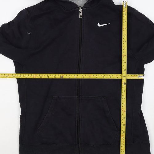 Nike Men's Black XL Full Zip Hooded Logo Hoodie Pockets