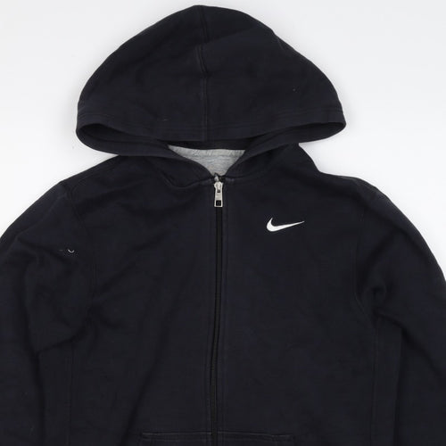 Nike Men's Black XL Full Zip Hooded Logo Hoodie Pockets