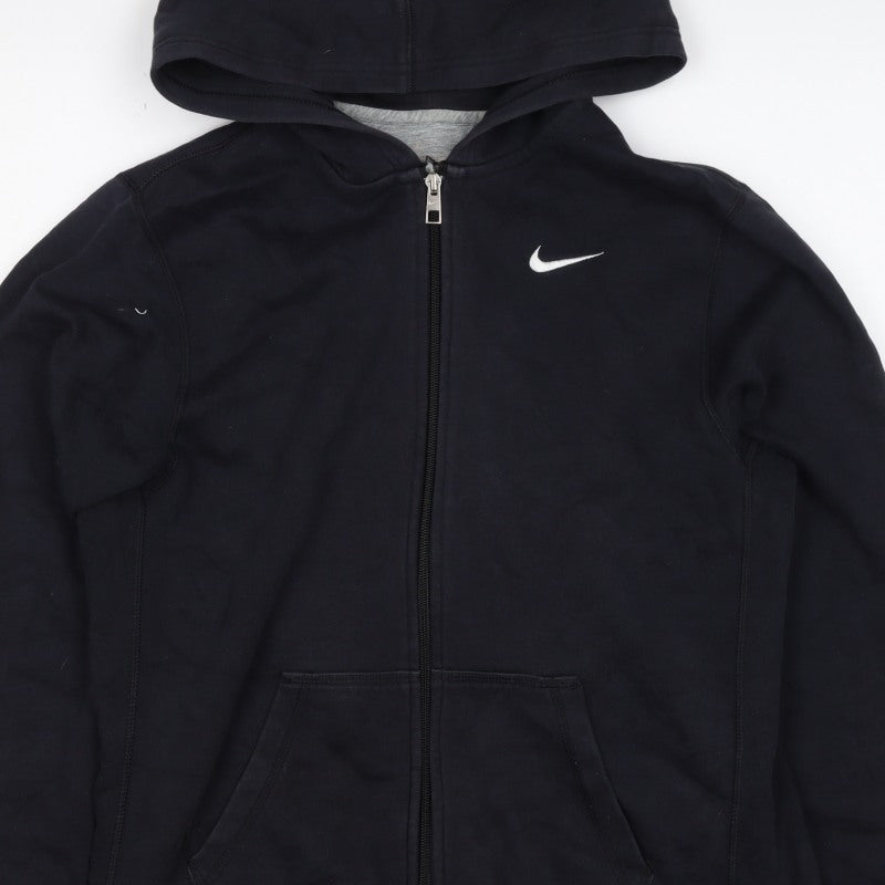 Nike Men's Black XL Full Zip Hooded Logo Hoodie Pockets
