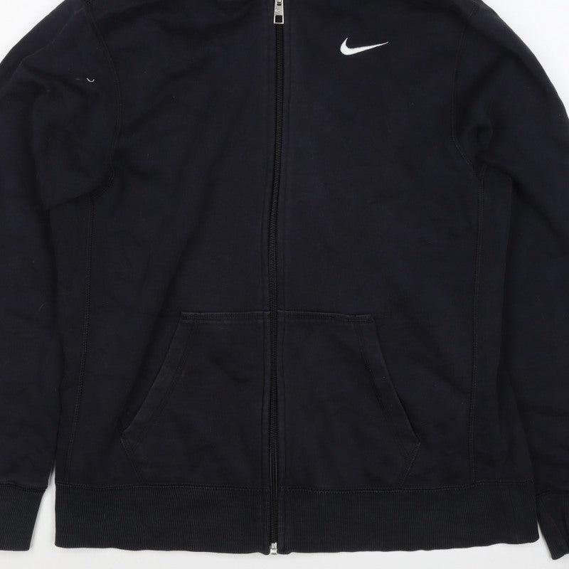 Nike Men's Black XL Full Zip Hooded Logo Hoodie Pockets