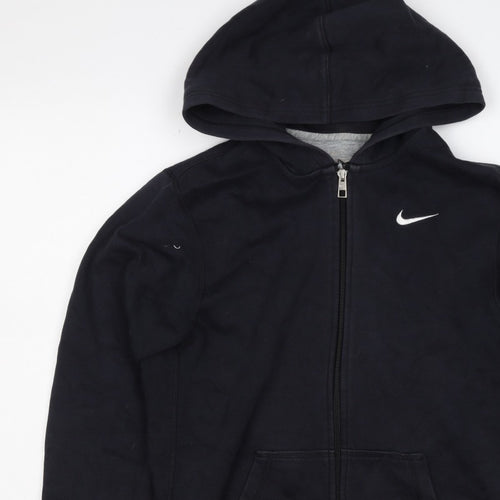 Nike Men's Black XL Full Zip Hooded Logo Hoodie Pockets
