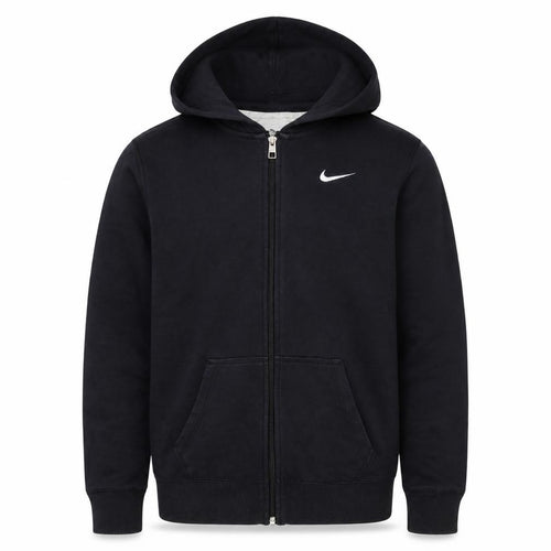 Nike Men's Black XL Full Zip Hooded Logo Hoodie Pockets