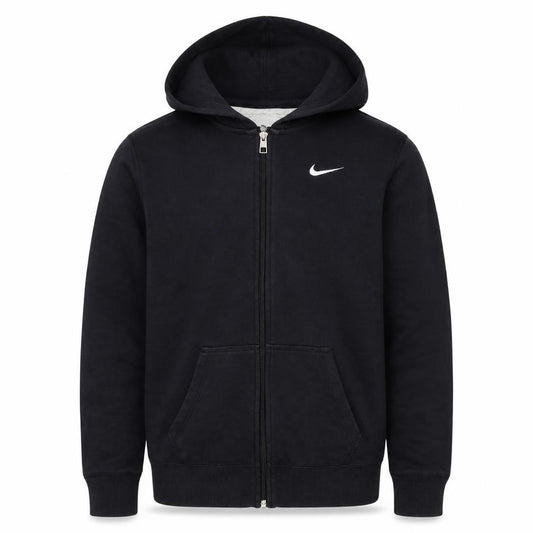 Nike Men's Black XL Full Zip Hooded Logo Hoodie Pockets