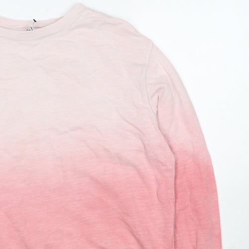 Marks & Spencer Women Pink Ombre M Pullover Crew Neck Sweatshirt