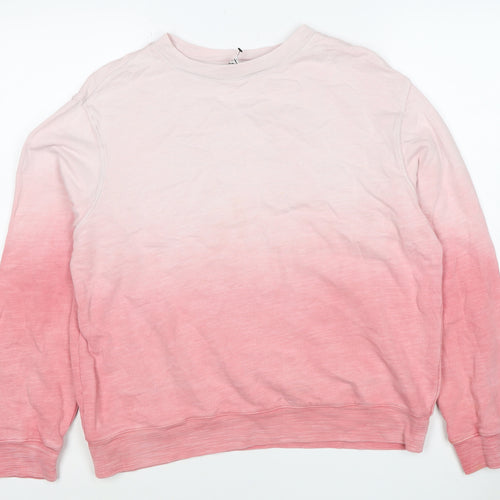 Marks & Spencer Women Pink Ombre M Pullover Crew Neck Sweatshirt