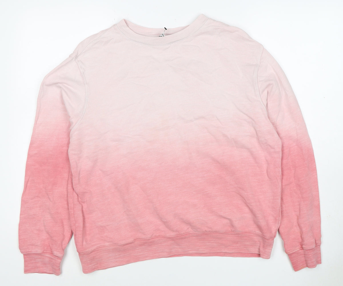 Marks & Spencer Women Pink Ombre M Pullover Crew Neck Sweatshirt