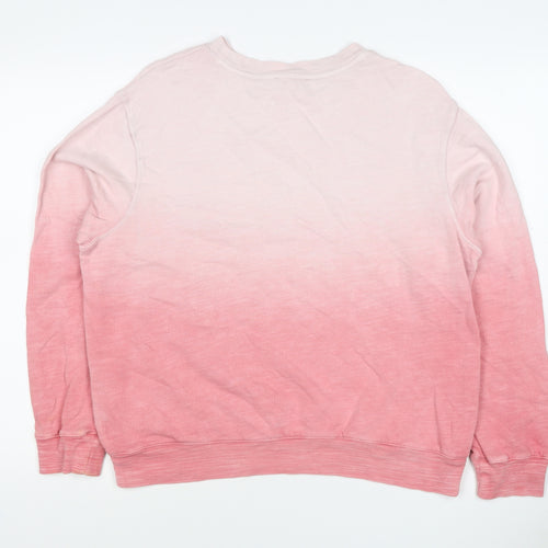 Marks & Spencer Women Pink Ombre M Pullover Crew Neck Sweatshirt