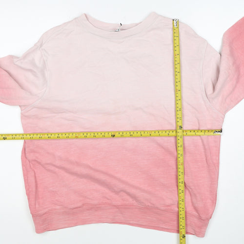 Marks & Spencer Women Pink Ombre M Pullover Crew Neck Sweatshirt