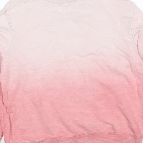 Marks & Spencer Women Pink Ombre M Pullover Crew Neck Sweatshirt