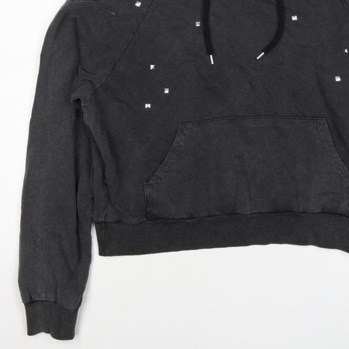 Clockhouse Women’s Black M Studded Pullover Hoodie Cotton