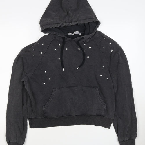 Clockhouse Women’s Black M Studded Pullover Hoodie Cotton