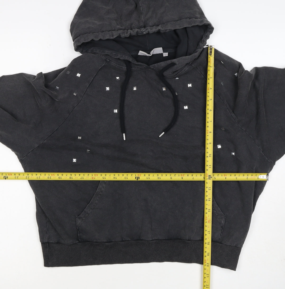 Clockhouse Women’s Black M Studded Pullover Hoodie Cotton