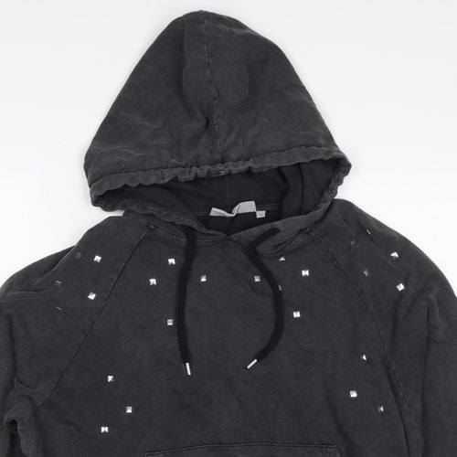 Clockhouse Women’s Black M Studded Pullover Hoodie Cotton