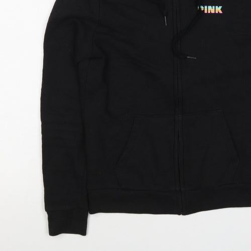Victoria's Secret PINK Women's Black XS Full Zip Tropical Logo Hoodie