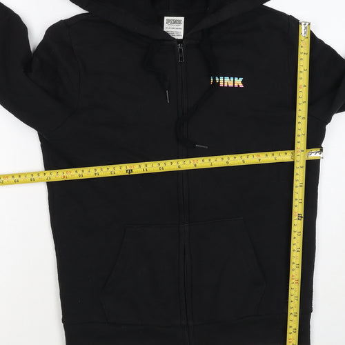 Victoria's Secret PINK Women's Black XS Full Zip Tropical Logo Hoodie