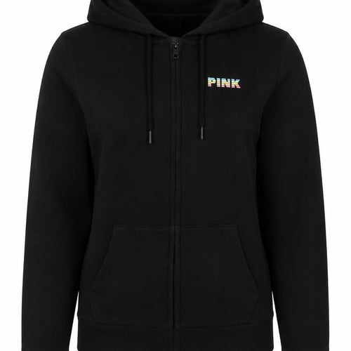 Victoria's Secret PINK Women's Black XS Full Zip Tropical Logo Hoodie