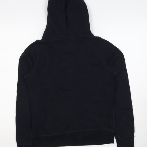 Hollister Women Black Pink Logo Pullover Hoodie M Hooded Fleece