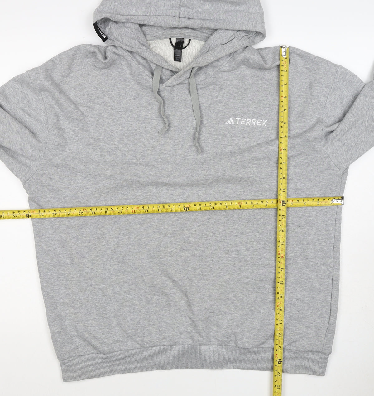 adidas Terrex Men’s Grey L Pullover Hooded Hiking Hoodie Logo