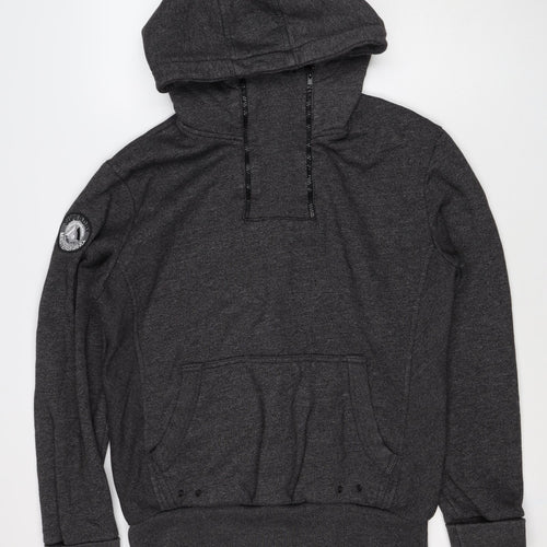 Superdry Men’s Grey XL Hooded Pullover Fleece Sweatshirt Zip Pocket