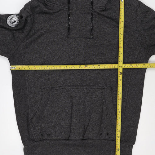Superdry Men’s Grey XL Hooded Pullover Fleece Sweatshirt Zip Pocket