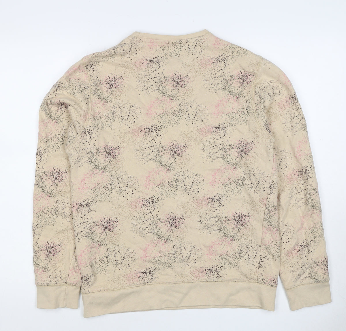 Close-up detail of Blend unisex adults beige m pullover sweatshirt splatter print