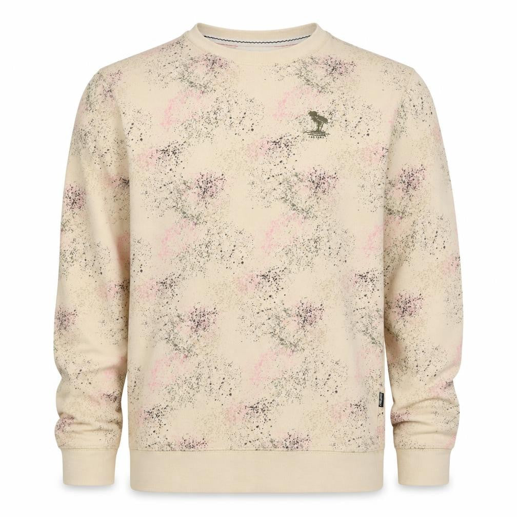 Front view of Blend unisex adults beige m pullover sweatshirt splatter print