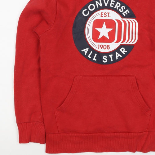 Converse Boys Red 10-11 Years Pullover Logo Graphic Hoodie