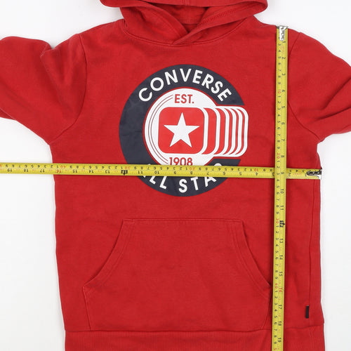 Converse Boys Red 10-11 Years Pullover Logo Graphic Hoodie