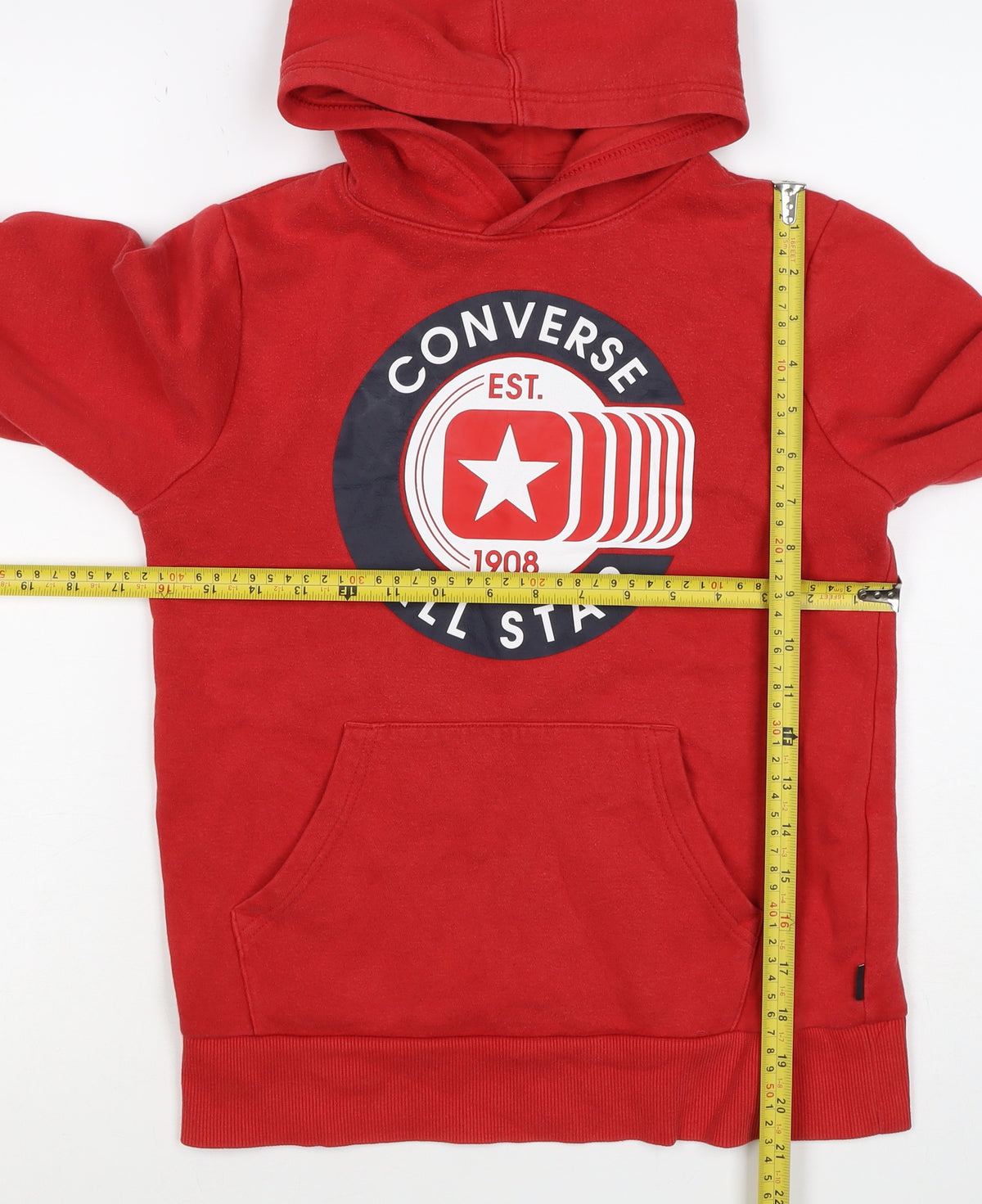 Converse Boys Red 10-11 Years Pullover Logo Graphic Hoodie